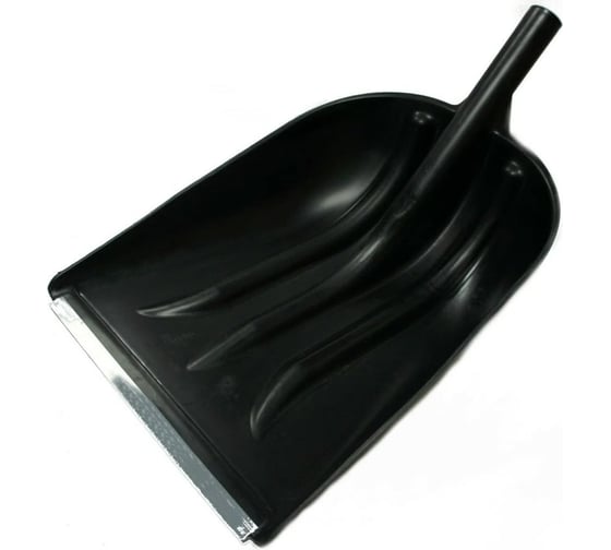 Изображение товара Лопата снеговая Саморезик ЗИМА №6, черная, пластик, алюмин. планка, d-32 мм, ковш 360х460, б/ч ЗИ-00473