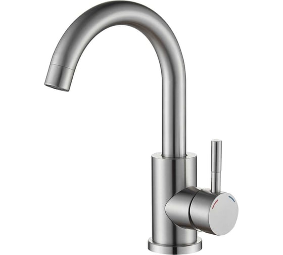 Изображение товара Смеситель для кухни PLATAN 72504-3 Bern, нержавеющая сталь, высокий излив, картридж 35мм, гайка УТ-00052192