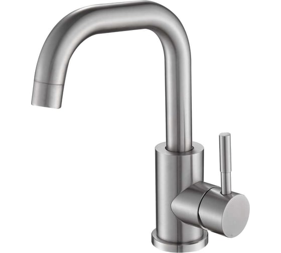 Изображение товара Смеситель для кухни PLATAN 72504-4 Bern, нержавеющая сталь, высокий излив, картридж 35мм, гайка УТ-00052193