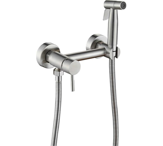 Изображение товара Смеситель с гигиеническим душем PLATAN 55204 Bern, нержавеющая сталь, картридж 25мм УТ-00052198