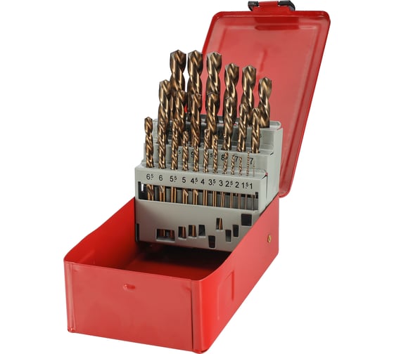 Изображение товара Набор сверл по металлу H-Tools 1-13мм, 25шт, DIN338 HSSE-Co5 135град. LH-левые 215215LiHT