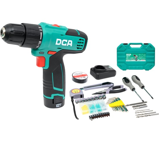 Изображение товара Аккумуляторная дрель-шуруповерт DCA 1 АКБ 2.0 А*ч, в кейсе ADJZ1202i (TYPE TD)