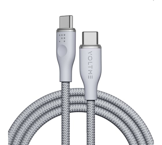 Изображение товара Кабель VOLTME USB2.0 Powerlink Rugg CTC 3A, USB-С - USB-C, 60W, 1.8м, серый, C2056