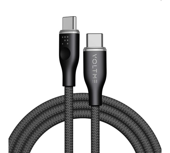 Изображение товара Кабель VOLTME USB2.0 Powerlink Rugg CTC 3A, USB-С - USB-C, 60W, 1м, черный, C2049