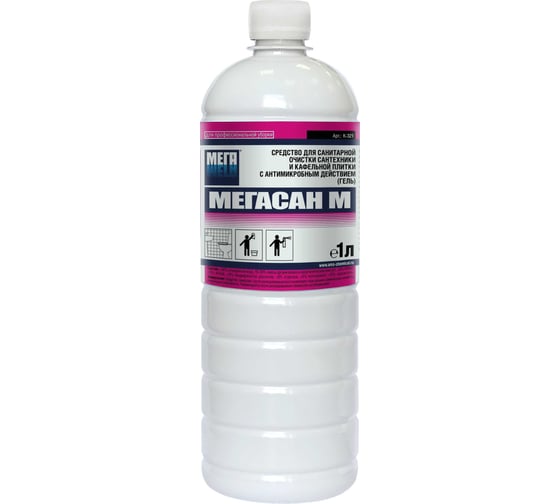 Изображение товара Средство для санитарной очистки сантехники и кафельной плитки Мега САН М 1 л гель К-321