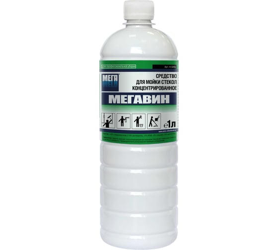 Изображение товара Концентрированное средство для мойки стекол Мега ВИН 1 л Н-520у
