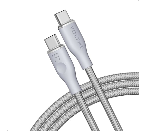Изображение товара Кабель VOLTME USB2.0 Powerlink Rugg CTC 5A, USB-С - USB-C, 100W, 1.8м, серый, C2064