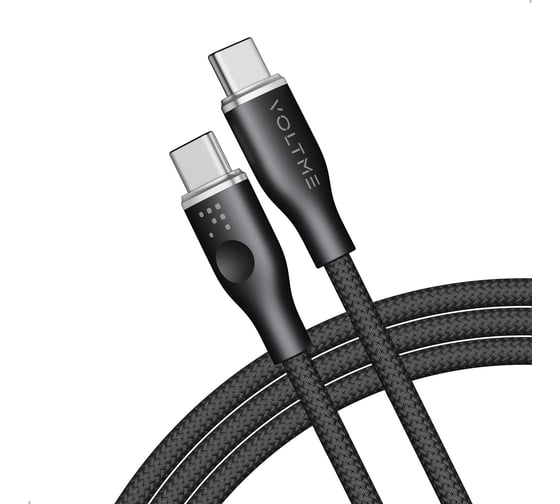 Изображение товара Кабель VOLTME USB2.0 Powerlink Rugg CTC 5A, USB-С - USB-C, 100W, 1.8м, черный, C2061