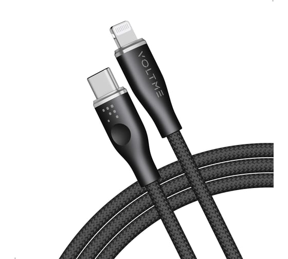 Изображение товара Кабель VOLTME USB2.0 Powerlink Rugg CTL 3A, Lightning- USB-C, 2м, черный, C2083