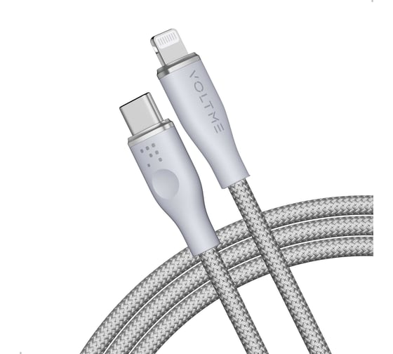 Изображение товара Кабель VOLTME USB2.0 Powerlink Rugg CTL 3A, Lightning- USB-C, 2м, серый, C2086