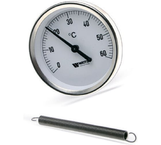 Изображение товара Термометр горизонтальный накладной Watts с пружиной 80 мм, 60C F+R810 TCM 10006476