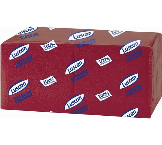 Изображение товара Однослойные бумажные салфетки Luscan Profi Pack 24х24 см бордовый 400 шт 476882
