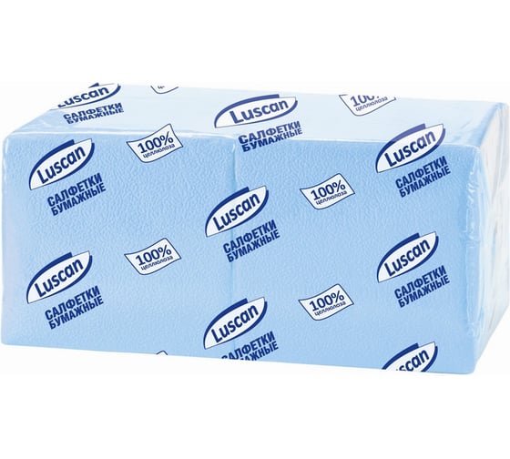 Изображение товара Однослойные бумажные салфетки Luscan Profi Pack 24х24 см пастель голубые 400 шт 470888