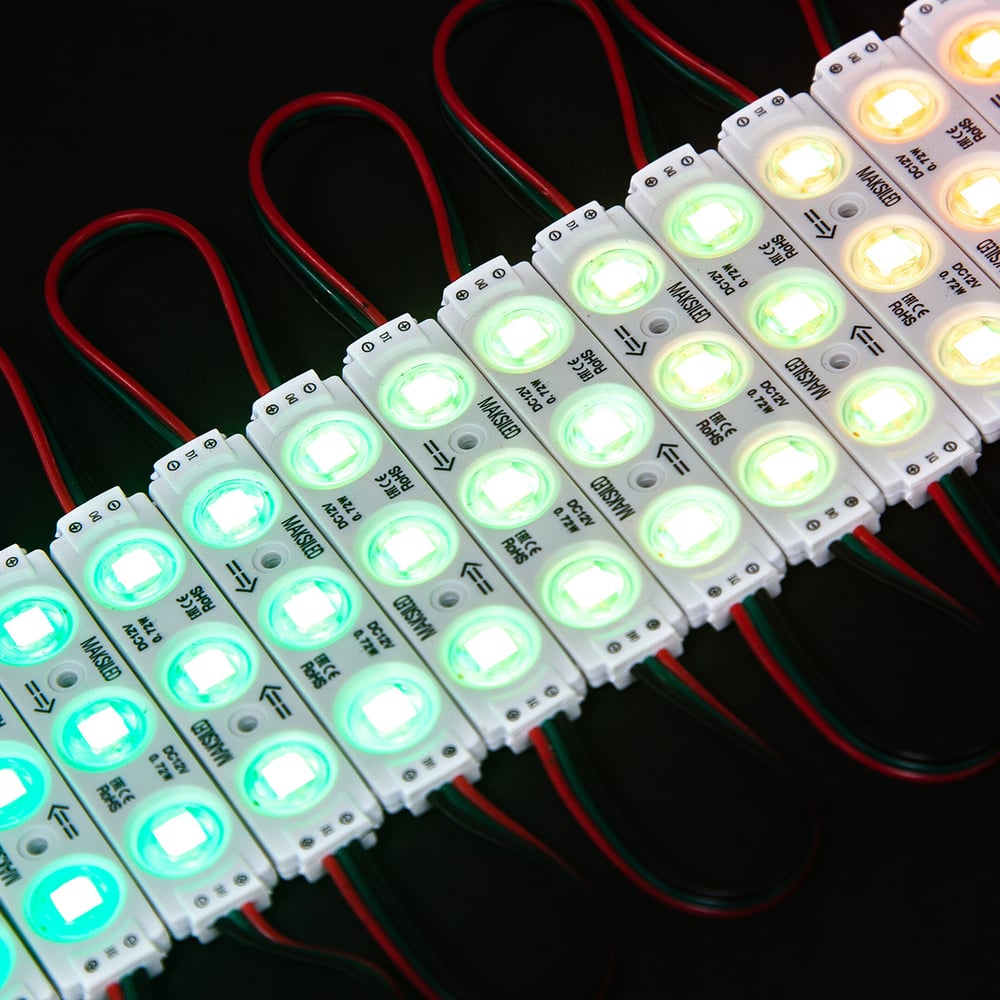 Изображение товара Модуль управляемый MAKSILED 20 шт RGB IP65 SMD 5050 WS2811 для световых вывесок