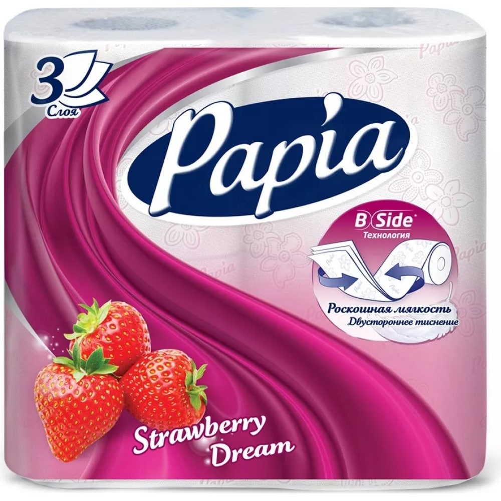 Купить Туалетная бумага PAPIA, HAYAT, белый, розовый, целлюлоза