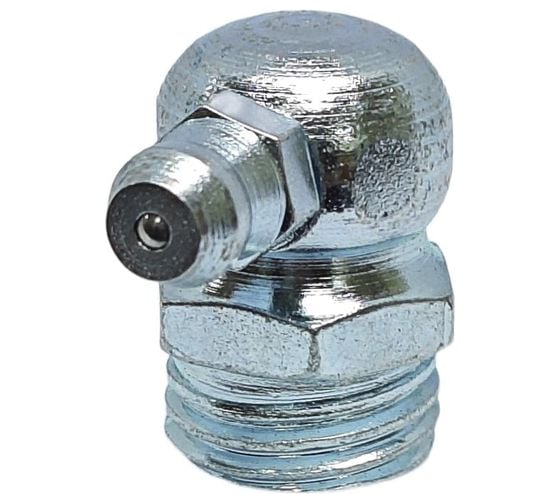 Изображение товара Пресс-масленка MasloSmenka угловая оц. H3 M14x1.5, комплект 100 шт., оцинкованная сталь, Европейский стандарт DIN71412, 010309-100