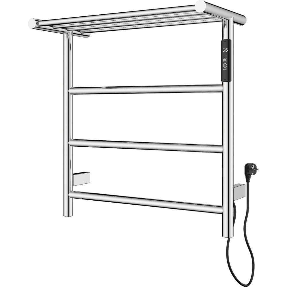 Изображение товара Электрический полотенцесушитель Wonzon & Woghand с полкой, хром, модель WW-AL402-CR