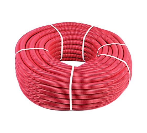 Изображение товара Гофрированная труба SANEXT, ПНД 40, для труб 25, красная, бухта 30м 3303