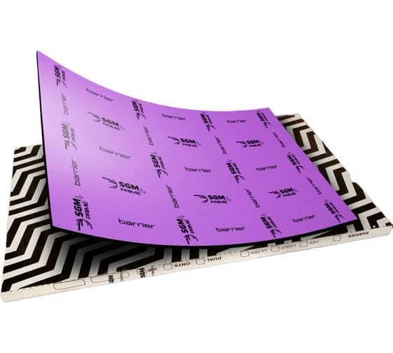 Изображение товара Шумоизоляция SGM Premium Barrier Lite Prime (большие листы 0.5х0.8/ 6 мм)/ Упаковка 5 листов/ шумка для авто SGM.BL.6.05X080.5Purple