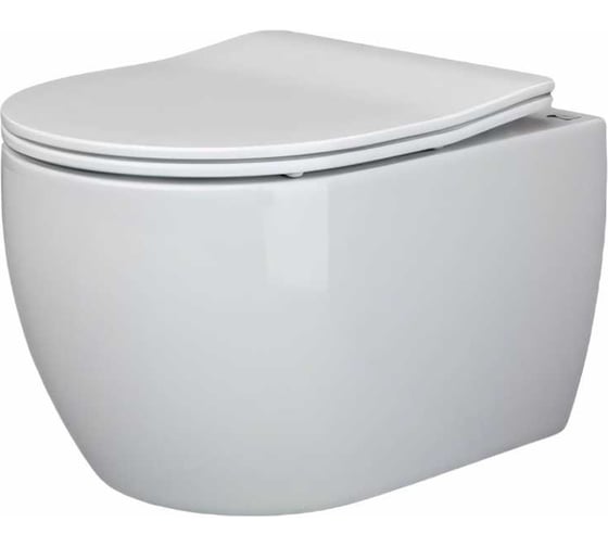 Изображение товара Подвесной унитаз Ceramicanova PLAY Rimless с крепежом, с сиденьем-крышкой с микролифтом CN3001