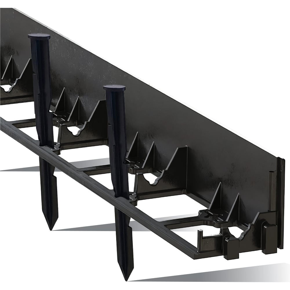 Изображение товара Садовый бордюр ГеоПластБорд h 78 мм длина 8 метров + 32 колышка h 24 см цвет черный GPB78.08.32