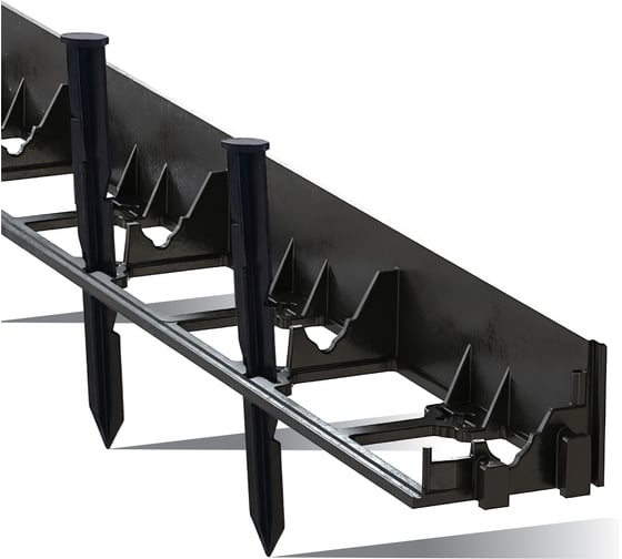 Изображение товара Садовый пластиковый бордюр ГеоПластБорд высота 58 мм, 8 м, 32 колышка, высотка 24 см, черный GPB58.08.32