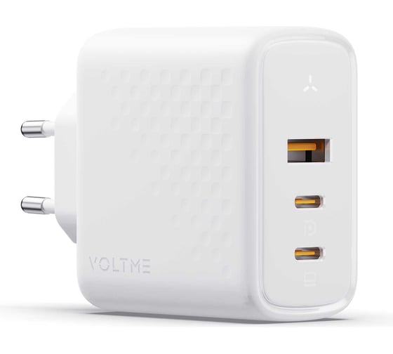 Изображение товара СЗУ VOLTME Revo 100CCA USB-C+USB-С+USB-A, GaN, 100W, PD3.0, QC4.0+, белый V1103