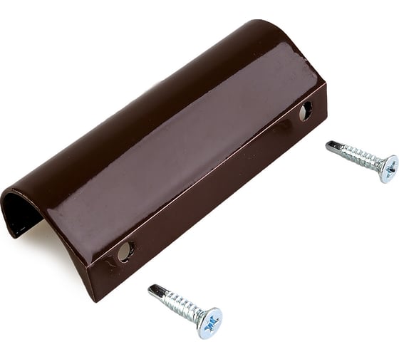 Изображение товара Балконная ручка Метизик металл-алюминий, с саморезами с буром, коричневая 4006.05