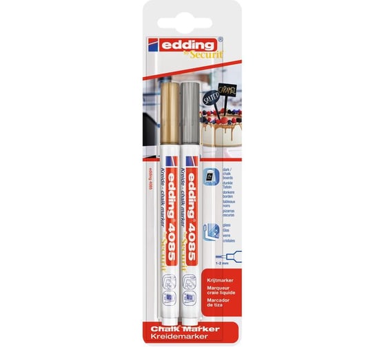 Изображение товара Набор меловых маркеров Edding 4085 1-2 мм, 2 шт 1284952