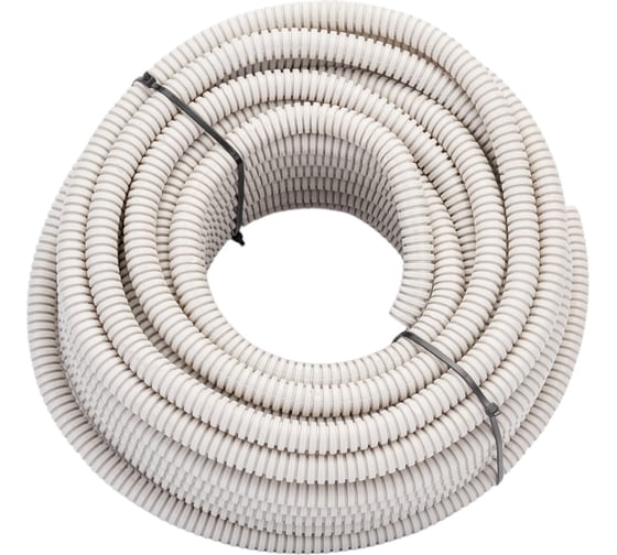 Изображение товара Легкая гофротруба УРАЛ ПАК ПВХ, с протяжкой Россия - 16 мм 25 м ГФ-0101716-025