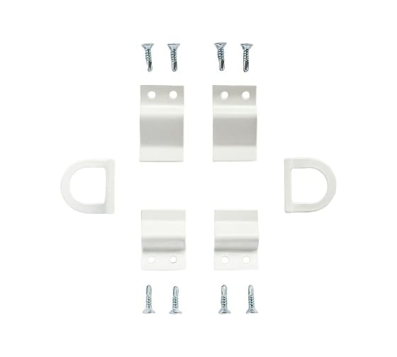 Изображение товара Набор креплений и ручек для москитной сетки Метизик металл, белый 6223.07