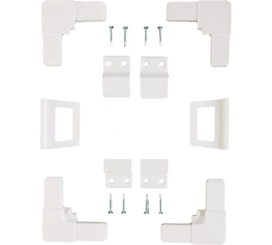 Изображение товара Набор для москитных сеток Метизик уголки, крепления, ручки , пластик, белый 6225.07