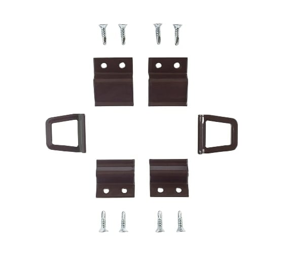 Изображение товара Набор креплений и ручек для москитной сетки Метизик металл, коричневый 6223.05