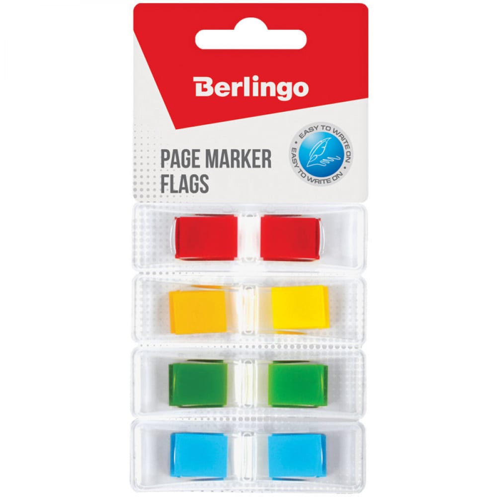 Флажки-закладки Berlingo пластиковые клейкие закладки выделители листов brauberg