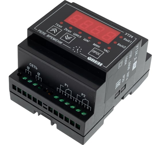 Изображение товара Микропроцессорное двухканальное реле времени ОВЕН УТ24-Д.Р, артикул 00000092611