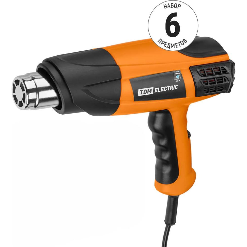 Изображение товара Профессиональный технический фен TDM ELECTRIC ТФ-01 1800 Вт набор 6 предметов