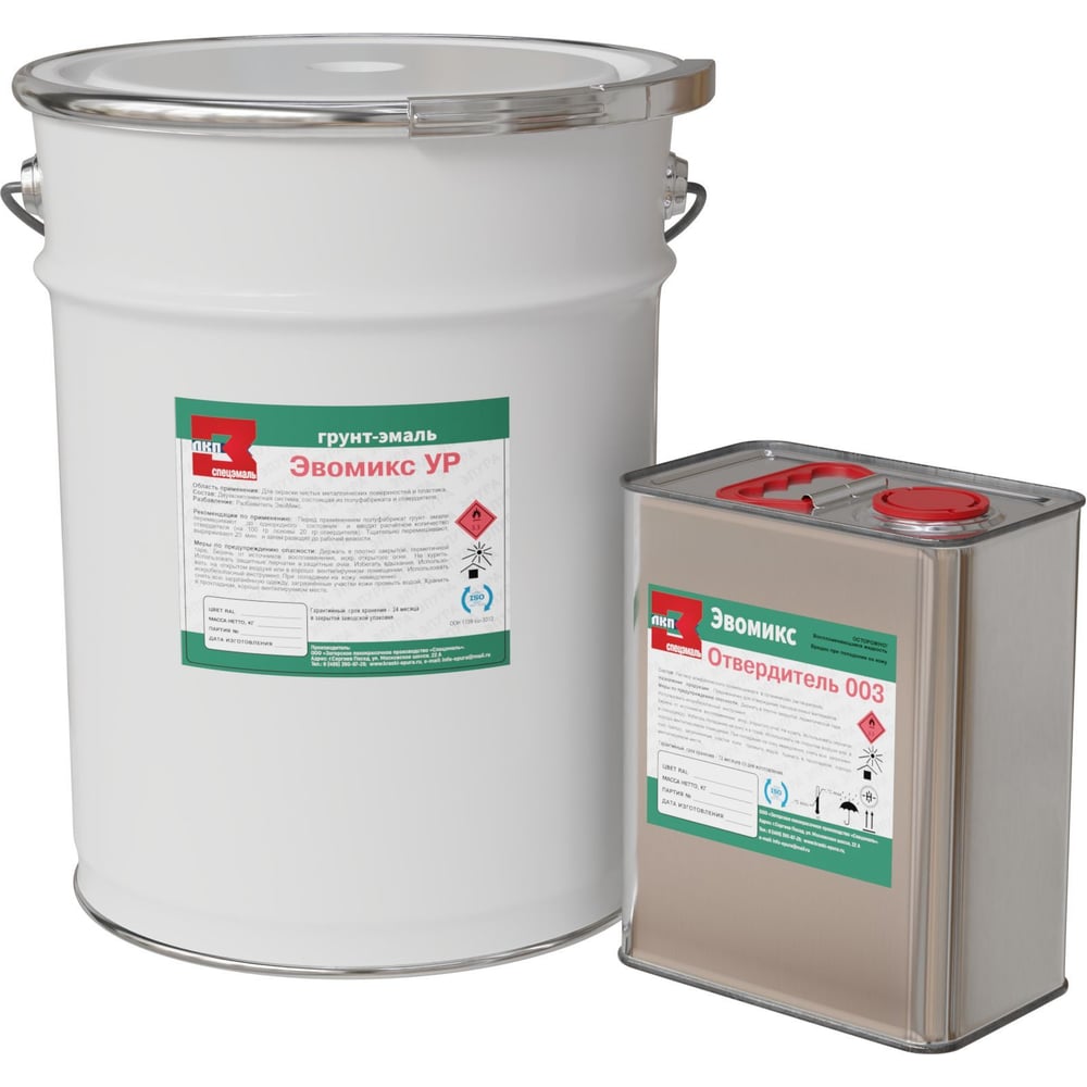 Изображение товара Грунт-эмаль полиуретановая ЭвоМикс двухкомпонентная 20 кг РАЛ 6011