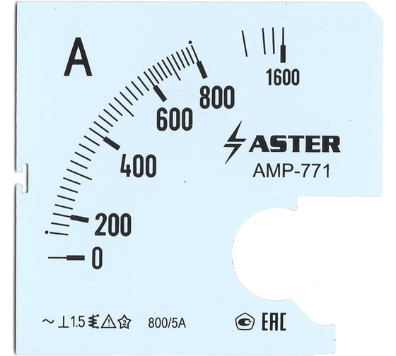 Изображение товара Шкала Aster к амперметру AMP-771 800/5 А SC771-800