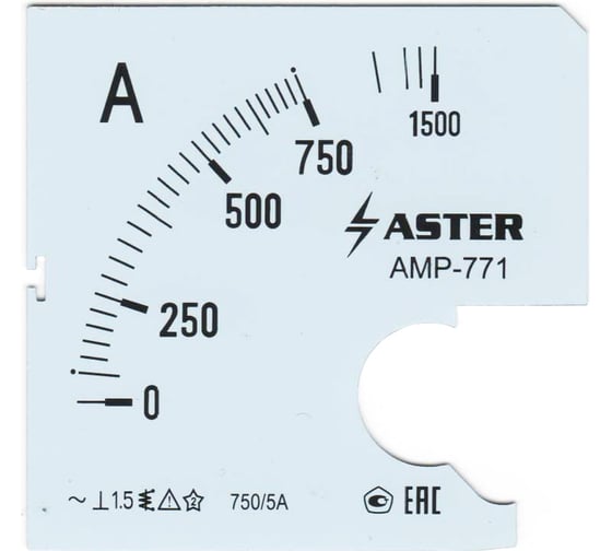 Изображение товара Шкала Aster к амперметру AMP-771 750/5 А SC771-750