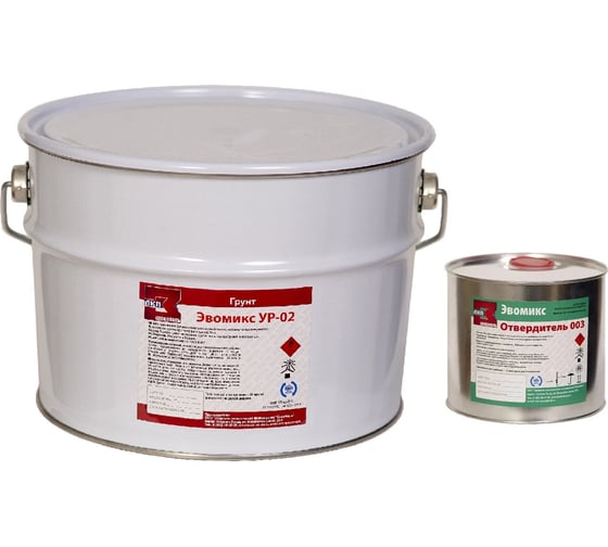 Изображение товара Грунтовка ЭвоМикс полиуретановая двухкомпонентная серая 10 кг УР 02 10ГПср