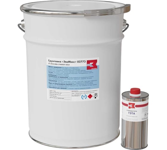 Изображение товара Грунтовка ЭвоМикс эпоксидная двухкомпонентная серая 18 кг 72773 18ГЭср