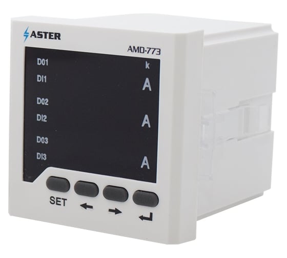 Изображение товара Трансформаторный цифровой трехфазный амперметр ASTER 0-9999А AMD-773