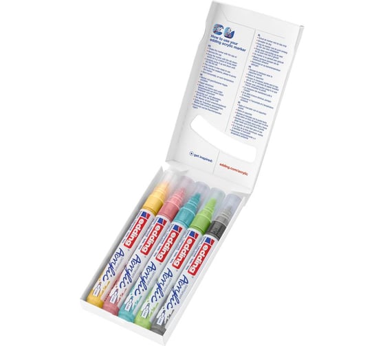 Изображение товара Набор акриловых маркеров Edding 5100 Пастельный 5 цветов, 2-3 мм 1327895