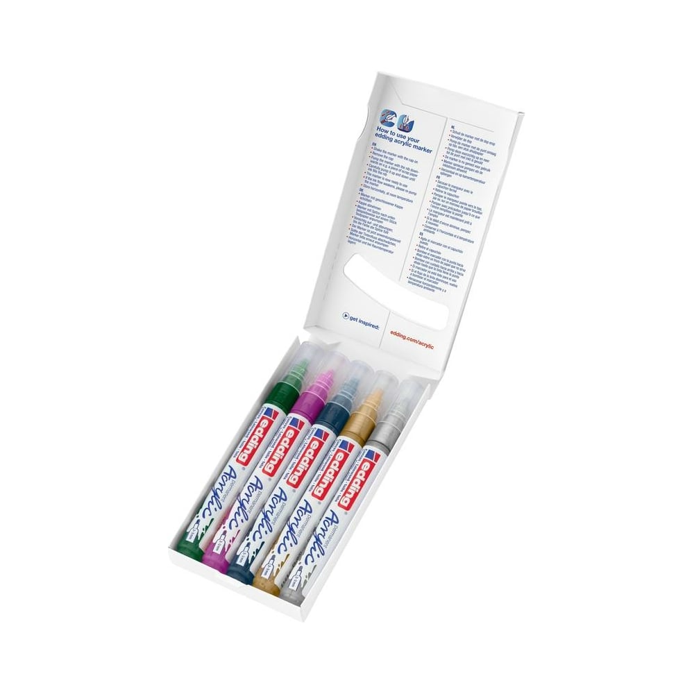 Набор акриловых маркеров EDDING набор акриловых красок по ткани decola 6 цв 20 мл