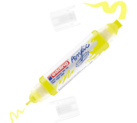 Изображение товара Акриловый маркер-аппликатор Edding двусторонний 3D 5400 неоновый желтый, 2-3 и 5-10 мм 1327890