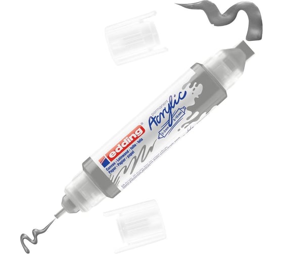 Изображение товара Акриловый маркер-аппликатор Edding двусторонний 3D 5400 серебристый, 2-3 и 5-10 мм 1327870