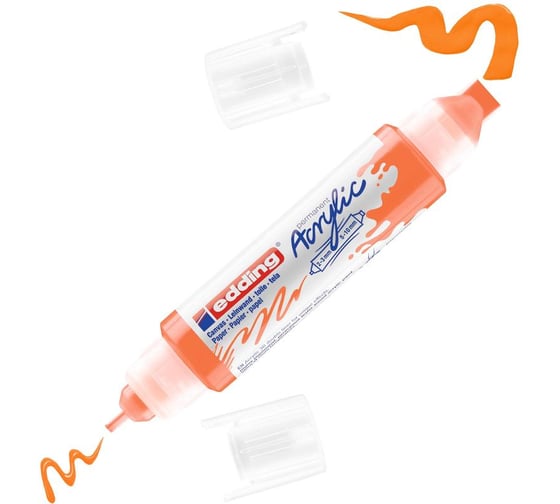 Изображение товара Акриловый маркер-аппликатор Edding двусторонний 3D 5400 неоновый оранжевый, 2-3 и 5-10 мм 1327891