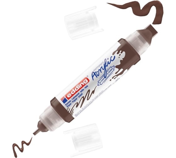 Изображение товара Акриловый маркер-аппликатор Edding двусторонний 3D 5400 коричневый, 2-3 и 5-10 мм 1327885