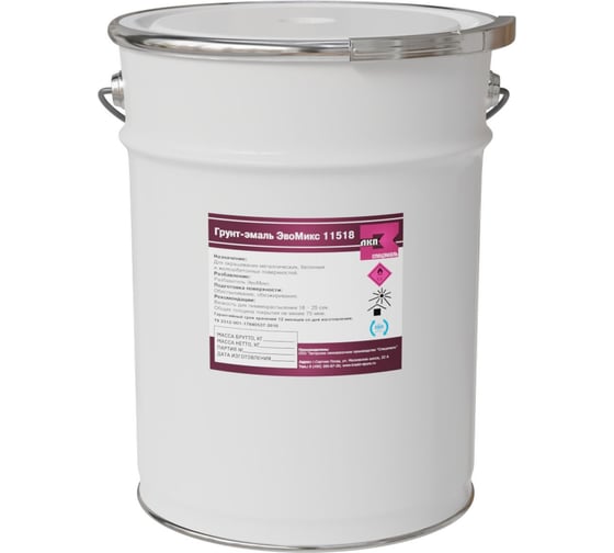 Изображение товара Грунт-эмаль алкидно уретановая полуглянцевая ЭвоМикс 11518 18 кг RAL 7010 Брезентово-серый 18КАУПГR7010