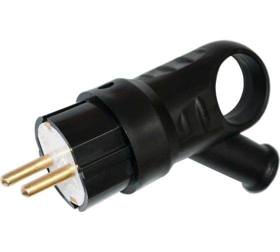 Изображение товара Вилка Bylectrica штепсельная с заземляющим контактом с кольцом каучук, В16-385